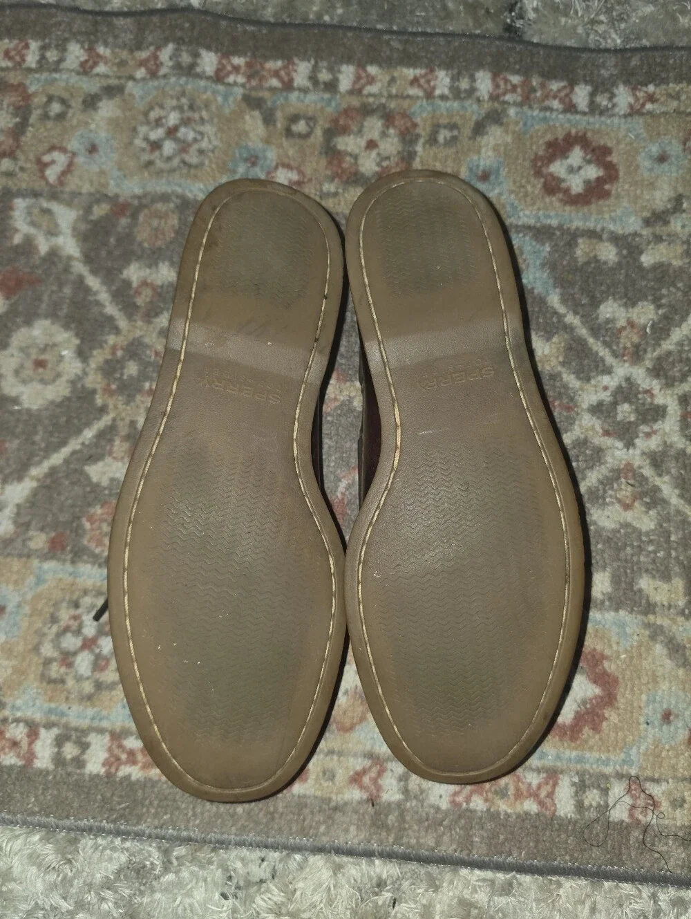 SPERRY TOPSIDER Boat Deck Shoes Brown Size 10W (wide) NICE! Pre-owned